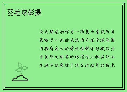羽毛球彭提